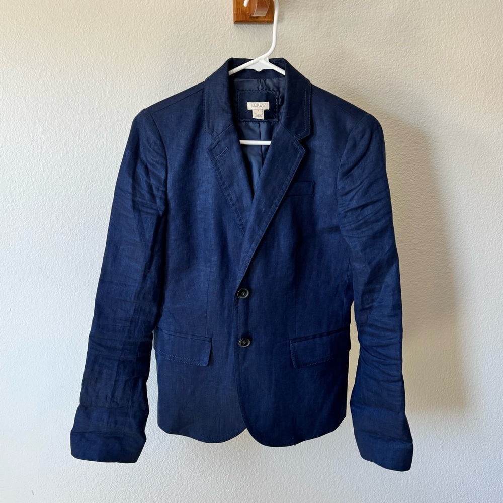 J.Crew Blue Linen Blazer